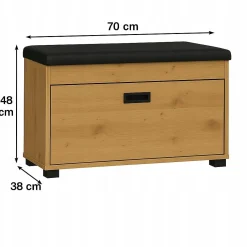 Szafka na buty z siedziskiem 70 cm Dąb Craft Złoty