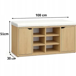 Szafka na buty z siedziskiem 100 cm Dąb Sonoma