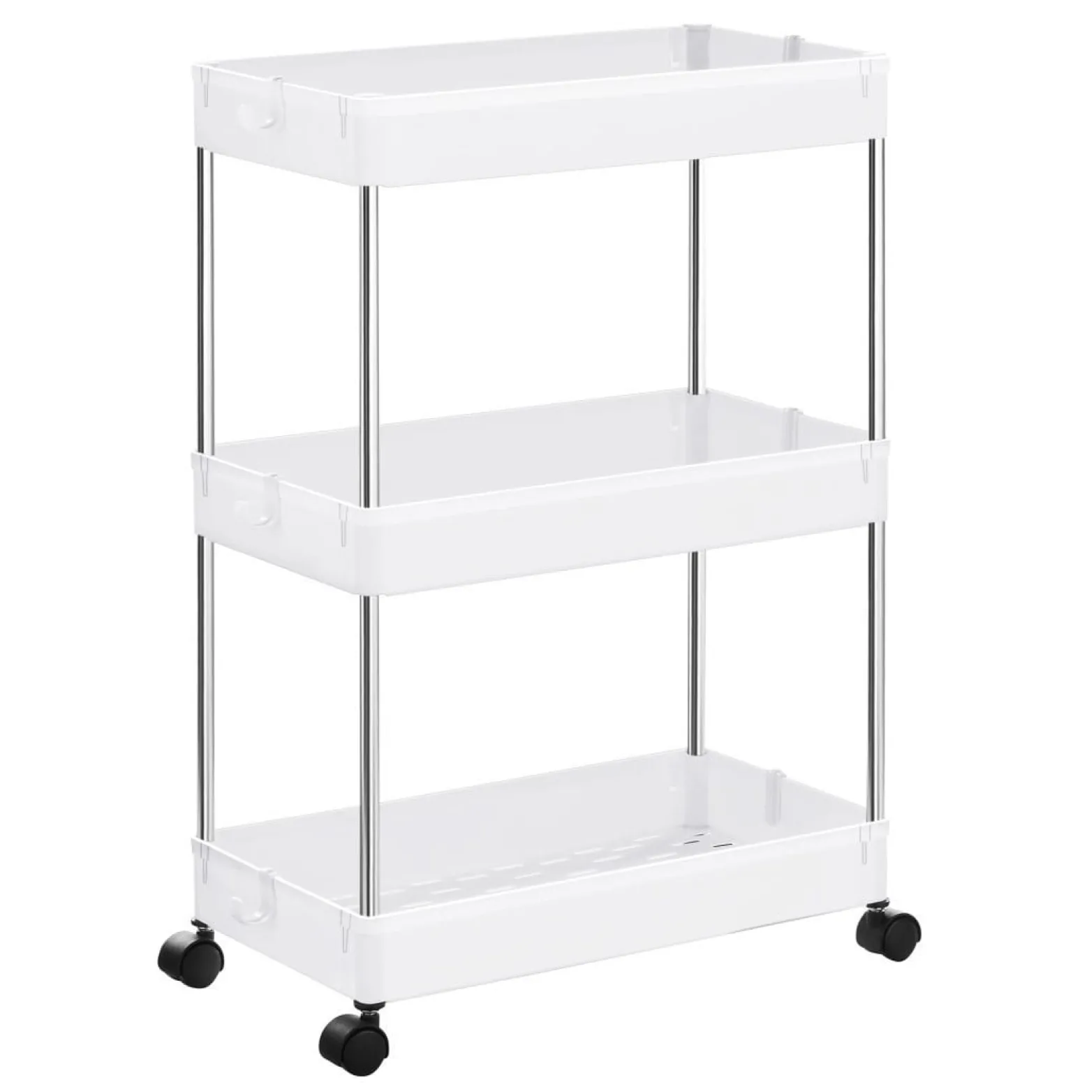 Szafka na kółkach 3 półki biała - KSC009W01