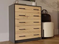 Szafka na Obuwie Topeshop Alex Antracyt Artisan Do Przedpokoju Na Buty
