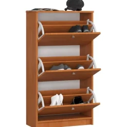 Szafka na obuwie, 3 uchylne, ARONA, 60x29x113 cm, olcha, mat | TYLETEGOTU