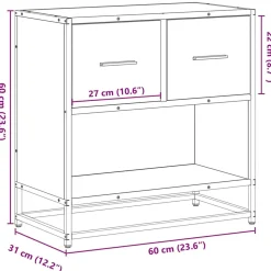 Szafka Nocna Brąz Komoda Stolik Półka Nocna Do Sypialni 60x31x60 cm