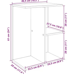Szafka Nocna Brąz Komoda Stolik Półka Nocna Do Sypialni 46.5x29x61 cm