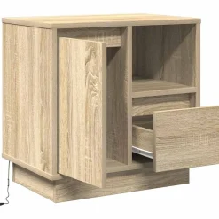 Szafka Nocna Brąz Komoda Stolik Półka Nocna Do Sypialni 50 x 34.5 x 50 cm