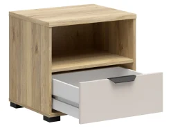 Szafka nocna Chuck 50 cm z szufladą dąb mauvella/kaszmir