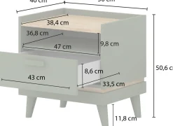 Szafka nocna 50 cm z szufladą SCANDI