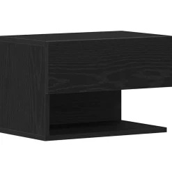 Szafka Nocna Czarna Komoda Stolik Półka Nocna Do Sypialni 46 x 29.5 x 30 cm
