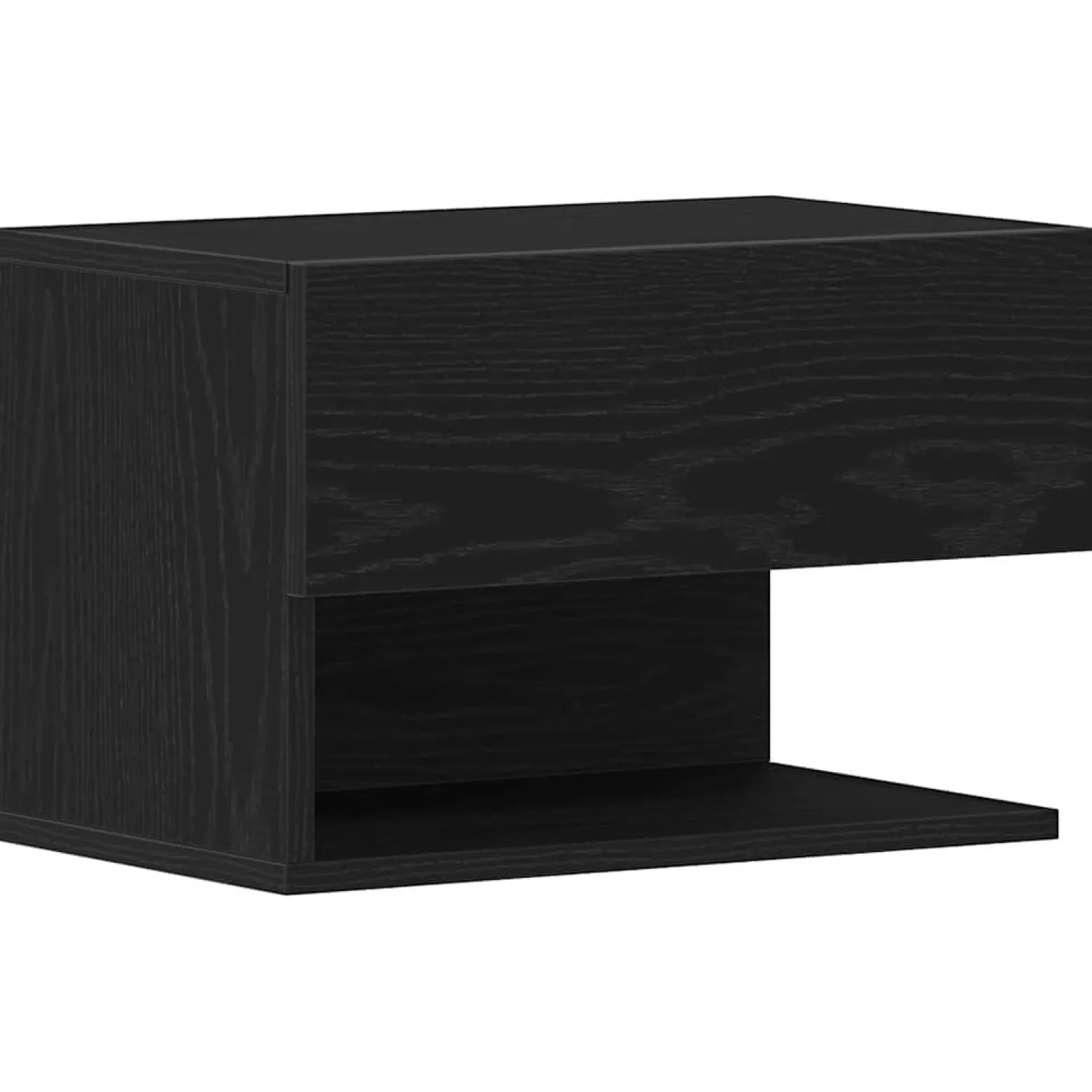 Szafka Nocna Czarna Komoda Stolik Półka Nocna Do Sypialni 46 x 29.5 x 30 cm