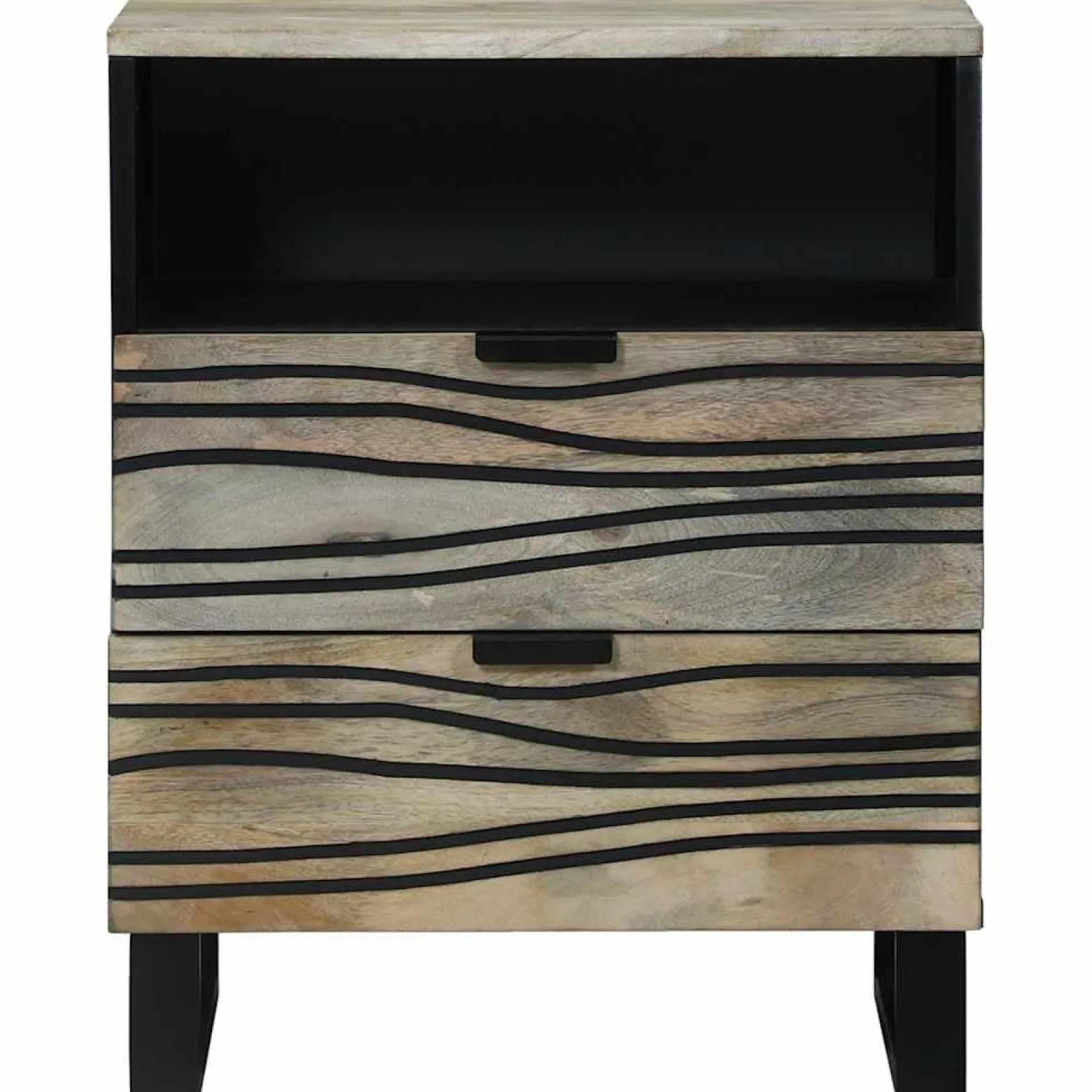 Szafka Nocna Drewniana Biała Komoda Stolik Nocny 50 x 33 x 60 cm