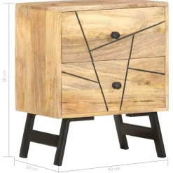 Szafka Nocna Drewniana Komoda Stolik Nocny Do Sypialni 40x30x50 cm