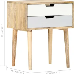 Szafka Nocna Drewniana Komoda Stolik Nocny Do Sypialni 47 x 35 x 59 cm