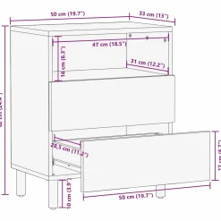 Szafka Nocna Drewniana Komoda Stolik Nocny Do Sypialni 50 x 33 x 62