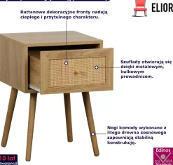 Szafka nocna na sosnowych nóżkach - Matica