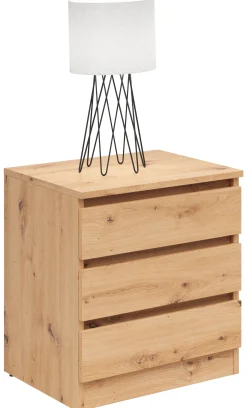 Szafka nocna Saturn 45 cm z 3 szufladami dąb artisan
