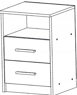 Szafka nocna 2SO CZARNA 40cm szuflady komoda regał