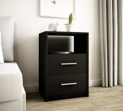 Szafka nocna 2SO CZARNA 40cm szuflady komoda regał