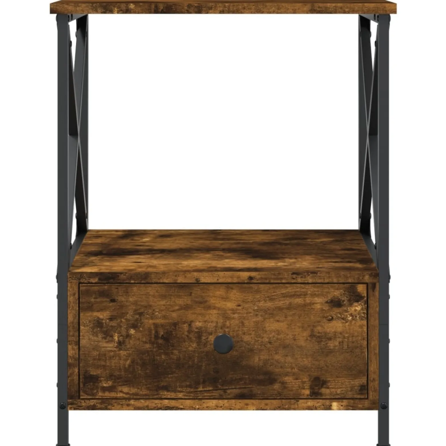 Szafka Nocna Stolik Brązowa z Regulowanymi Nóżkami Do Sypialni 50x41x65 cm