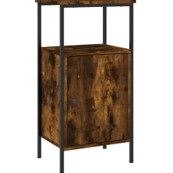 Szafka Nocna Stolik Brązowa z Regulowanymi Nóżkami Do Sypialni 41x31x80 cm