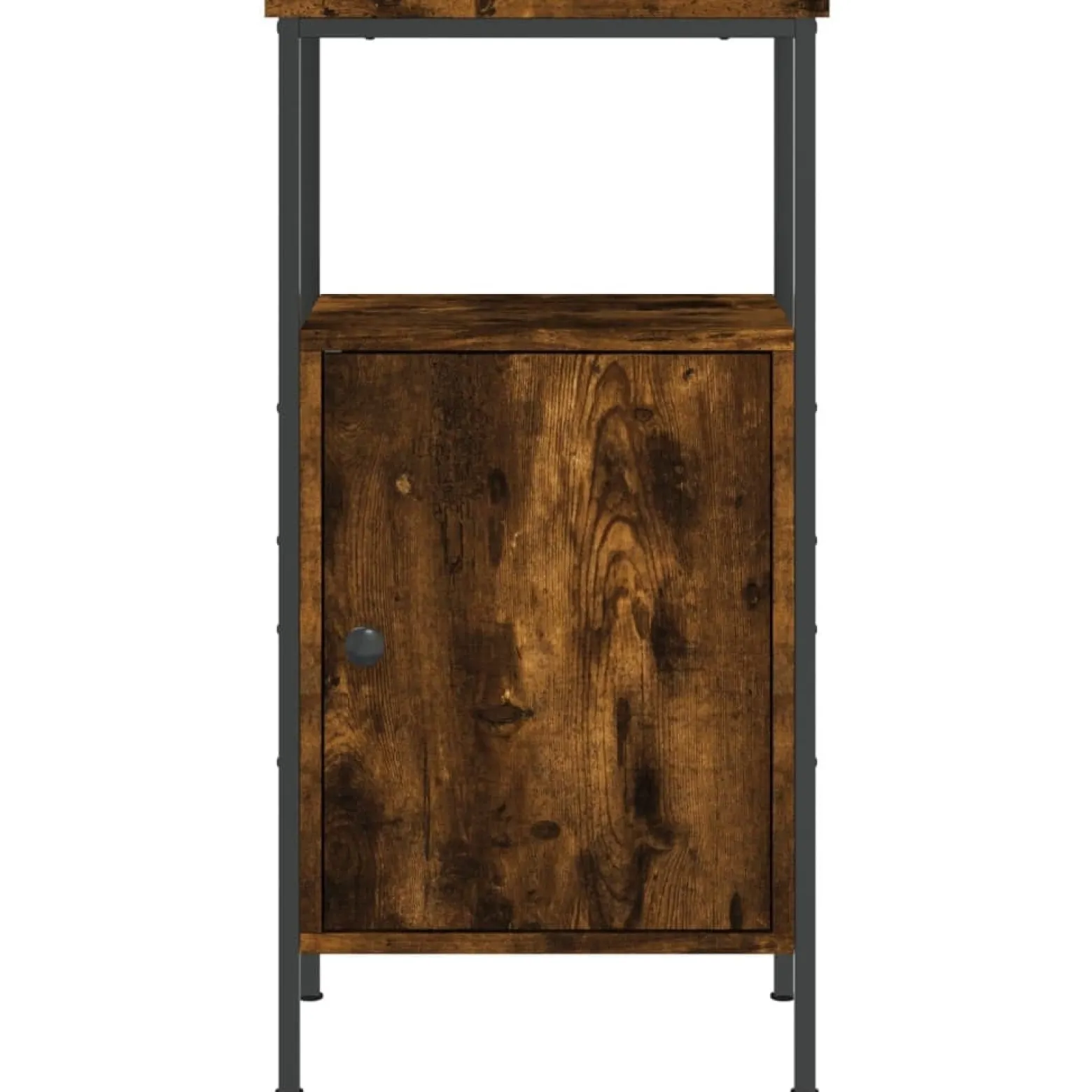 Szafka Nocna Stolik Brązowa z Regulowanymi Nóżkami Do Sypialni 41x31x80 cm