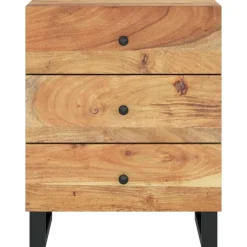 Szafka Nocna Stolik Komoda Brązowa z Szufladą Do Sypialni 50x33x62 cm