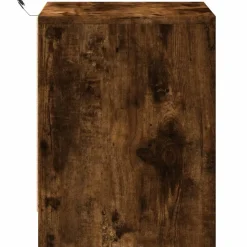 Szafka Nocna Stolik Komoda Brązowa z Szufladą z LED Do Sypialni 43x34x45 cm