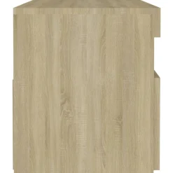 Szafka Nocna Stolik Komoda Szara z LED Do Sypialni 60x35x40 cm