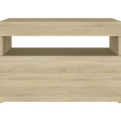 Szafka Nocna Stolik Komoda Szara z LED Do Sypialni 60x35x40 cm