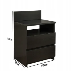 Szafka nocna stolik sypialnia czarna loft nowoczesna 40cm