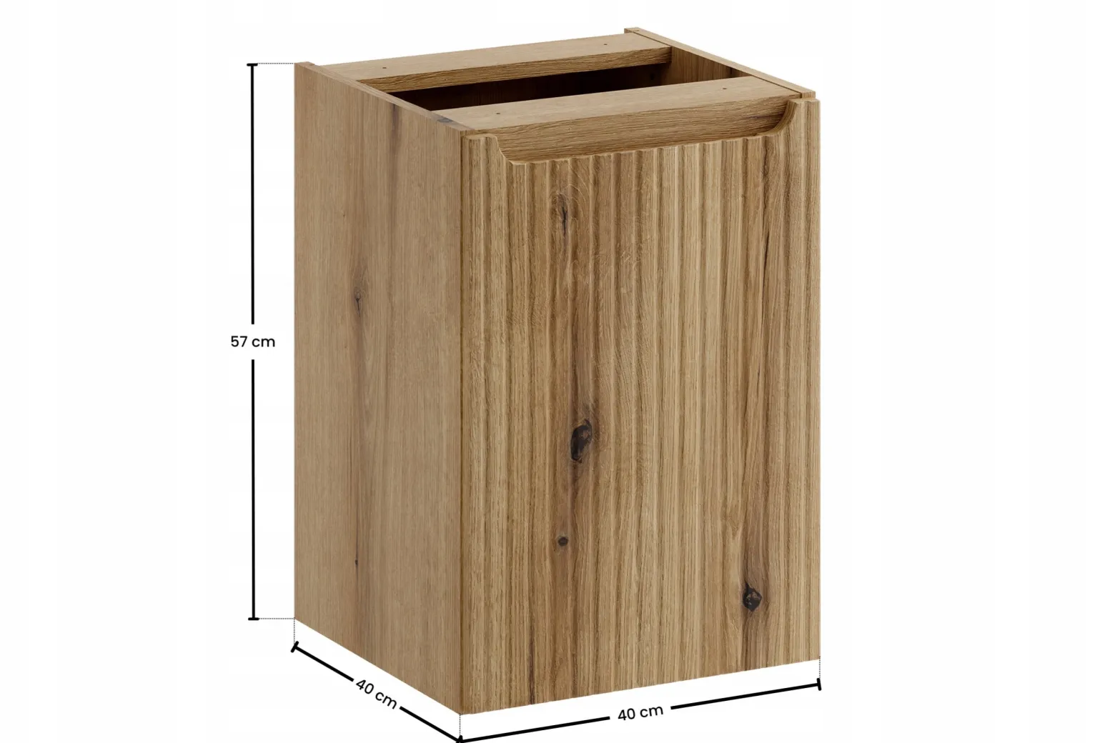 Szafka pod blat NOVA 40 cm dąb Coast Evoke ryflowana z koszem