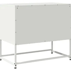 Szafka Pod Telewizor Biała Półka Szafka RTV Stalowa 68.5x39x60.5 cm