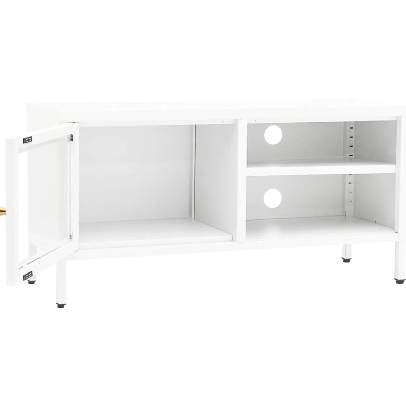 Szafka Pod Telewizor Biała Półka Szafka RTV Stalowa 90x30x44 cm