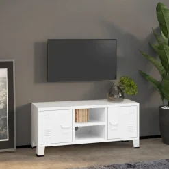 Szafka pod telewizor Biały Metal vidaXL