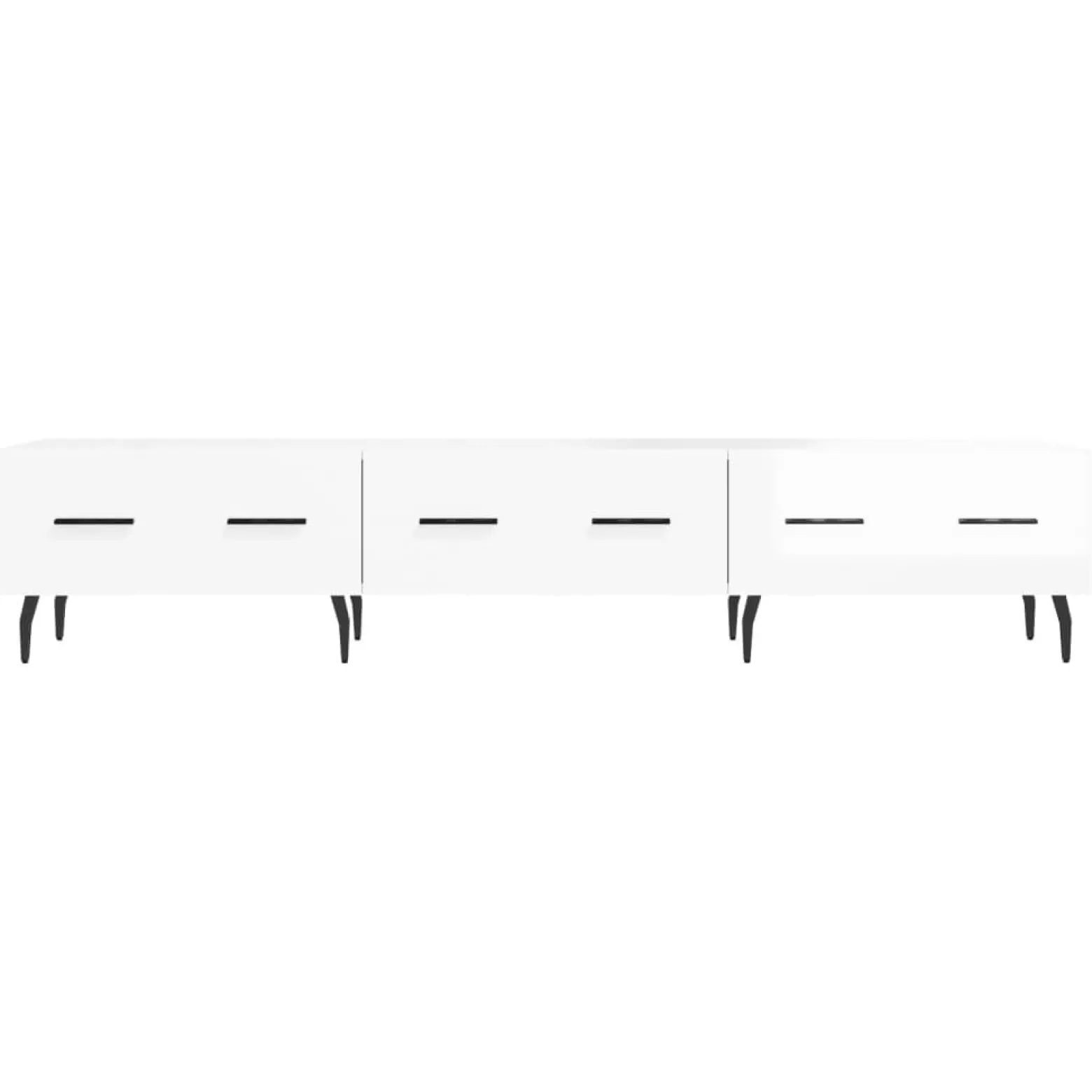 Szafka Pod Telewizor Biały Połysk Stolik Półka Szafka RTV 150x36x30 cm