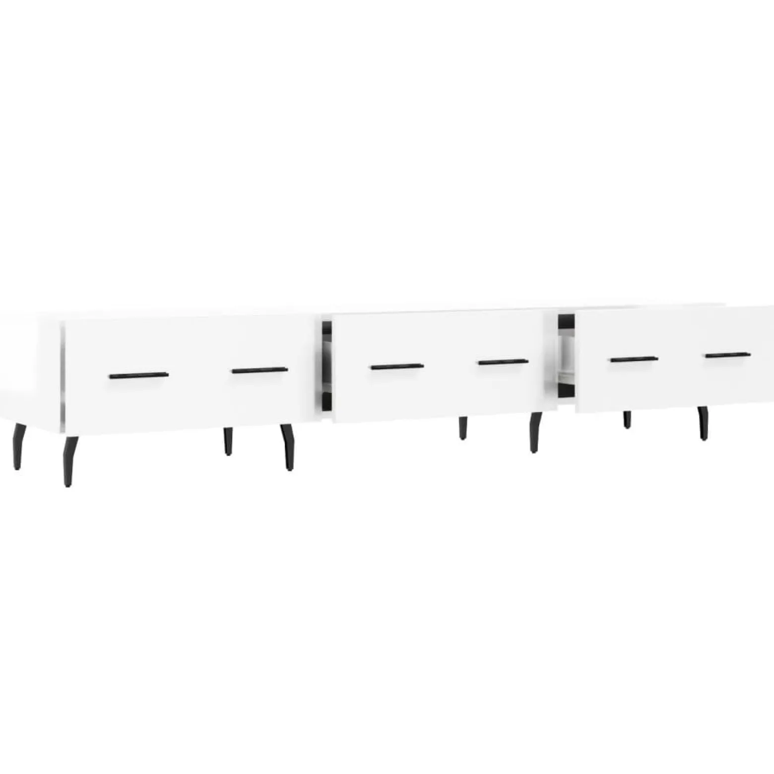 Szafka Pod Telewizor Biały Połysk Stolik Półka Szafka RTV 150x36x30 cm