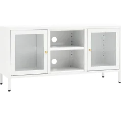 Szafka pod telewizor Biały Stal vidaXL
