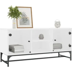 Szafka Pod Telewizor Biały Stolik Półka Szafka RTV 102x37x50 cm