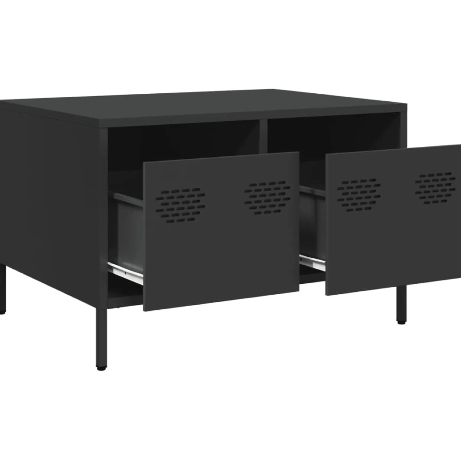 Szafka Pod Telewizor Czarna Półka Szafka RTV Stalowa 68x50x43.5 cm