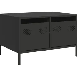 Szafka Pod Telewizor Czarna Półka Szafka RTV Stalowa 68x50x43.5 cm