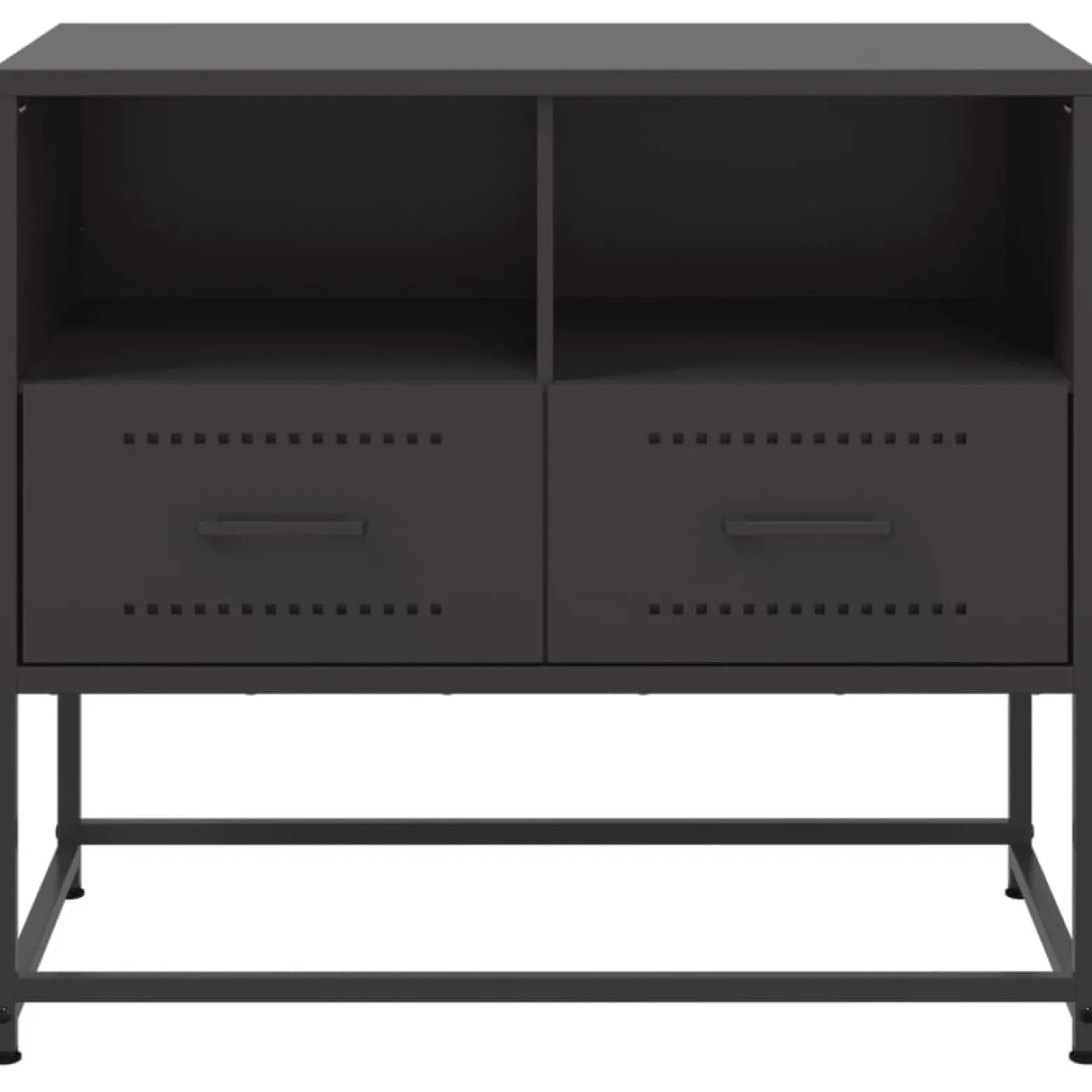 Szafka Pod Telewizor Czarna Półka Szafka RTV Stalowa 68x39x60.5 cm