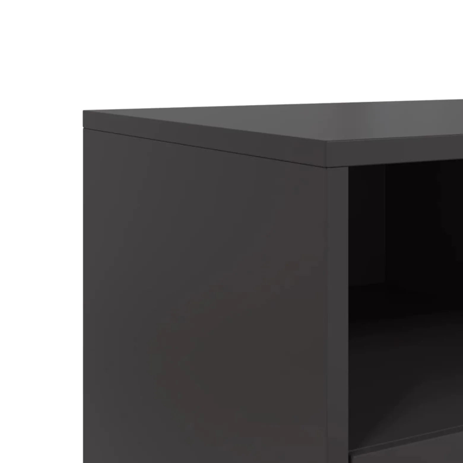 Szafka Pod Telewizor Czarna Półka Szafka RTV Stalowa 68x39x60.5 cm
