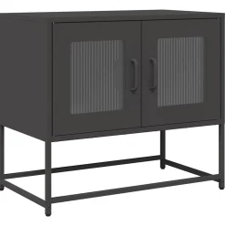 Szafka Pod Telewizor Czarna Półka Szafka RTV Stalowa 68x39x60.5 cm