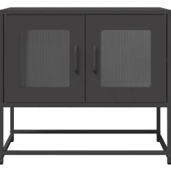 Szafka Pod Telewizor Czarna Półka Szafka RTV Stalowa 68x39x60.5 cm