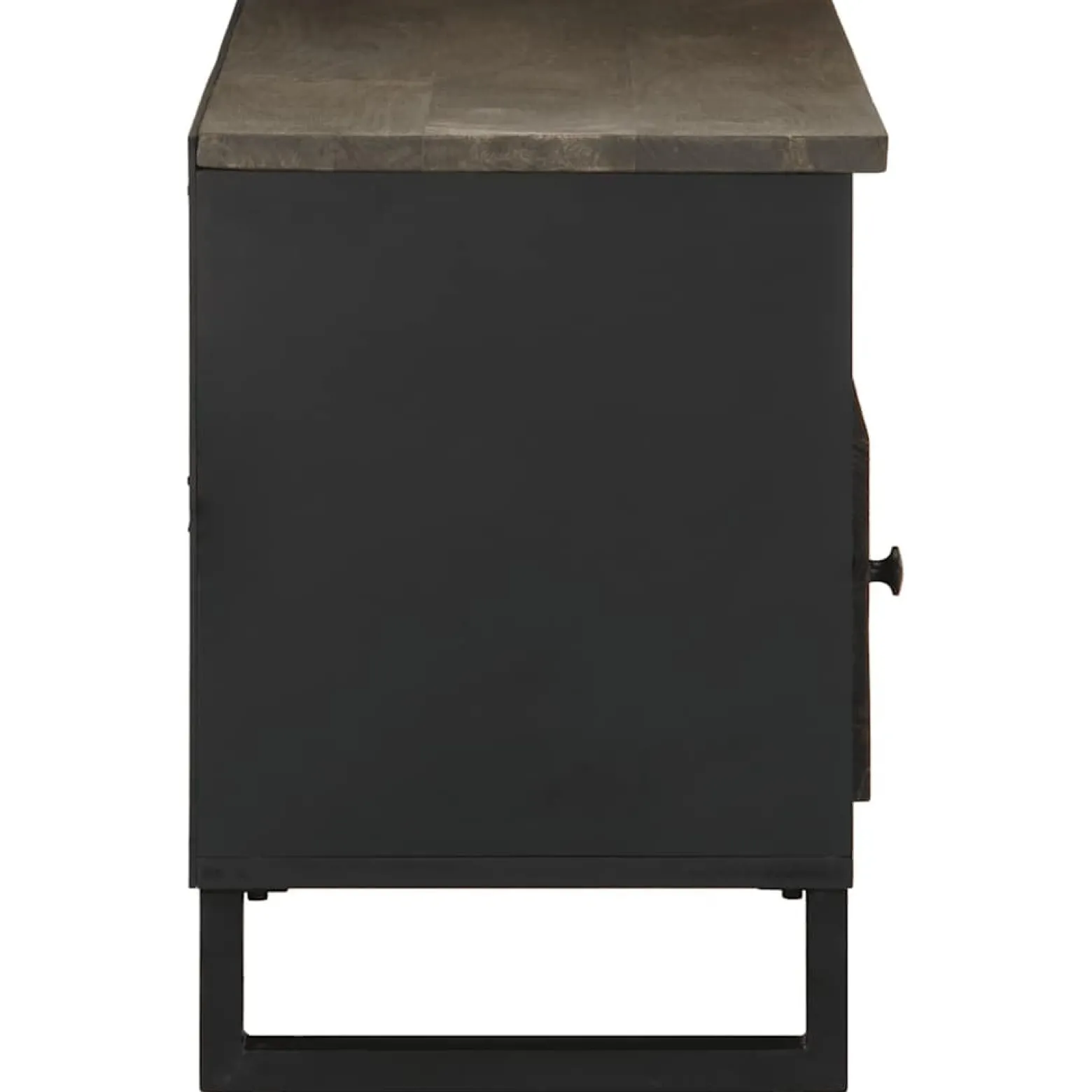 Szafka pod telewizor czarna 100x33x46 cm lite drewno mango