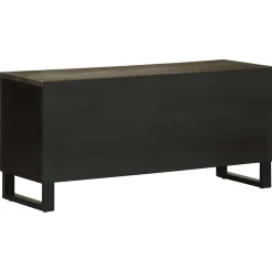 Szafka pod telewizor czarna 100x33x46 cm lite drewno mango