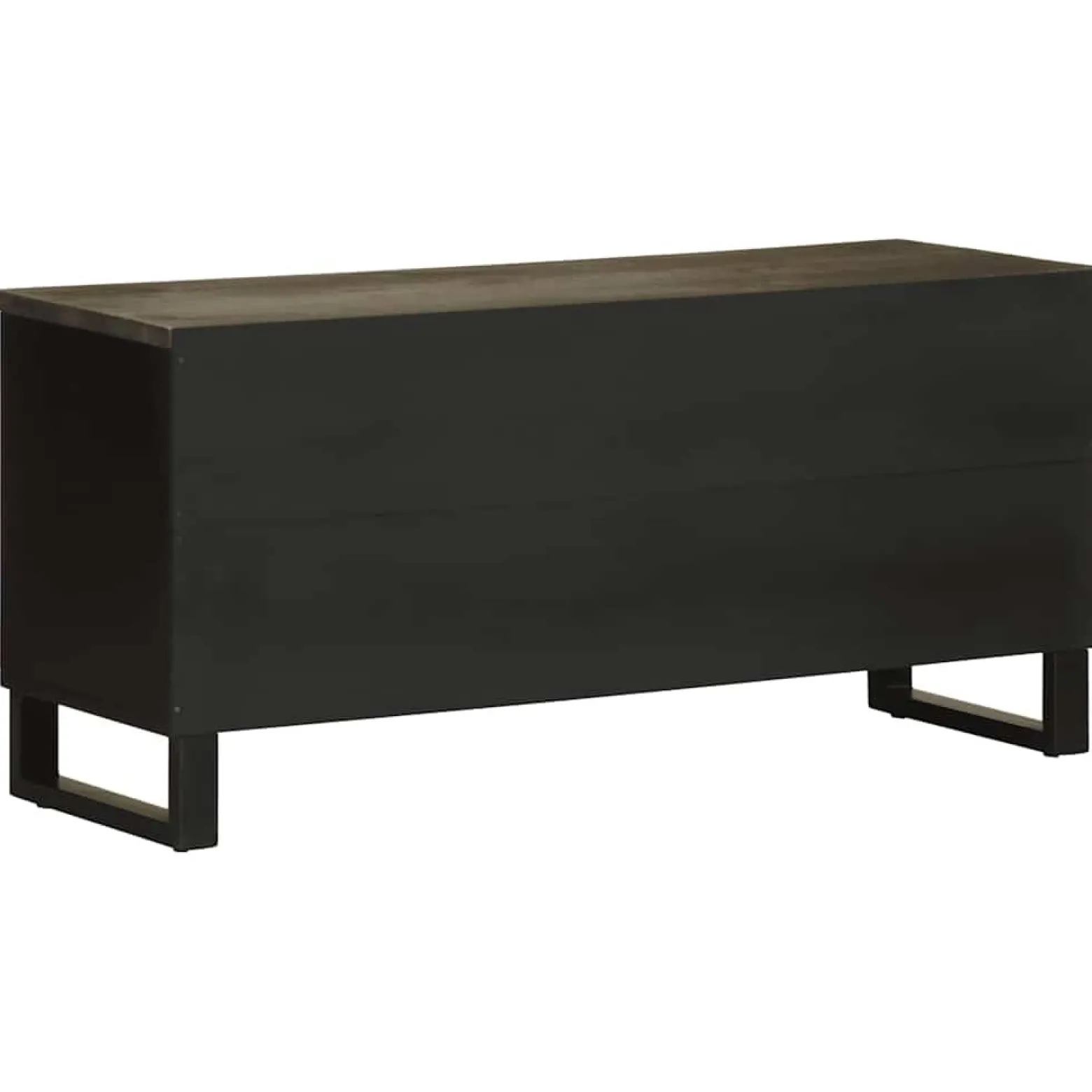 Szafka pod telewizor czarna 100x33x46 cm lite drewno mango