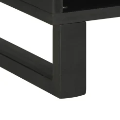 Szafka pod telewizor czarna 100x33x46 cm lite drewno mango