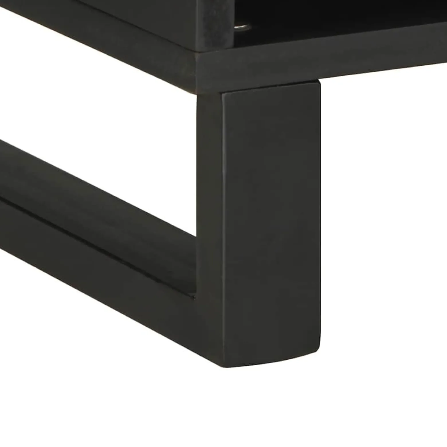 Szafka pod telewizor czarna 100x33x46 cm lite drewno mango