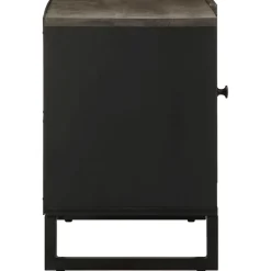 Szafka pod telewizor czarna 80x33x46 cm lite drewno mango