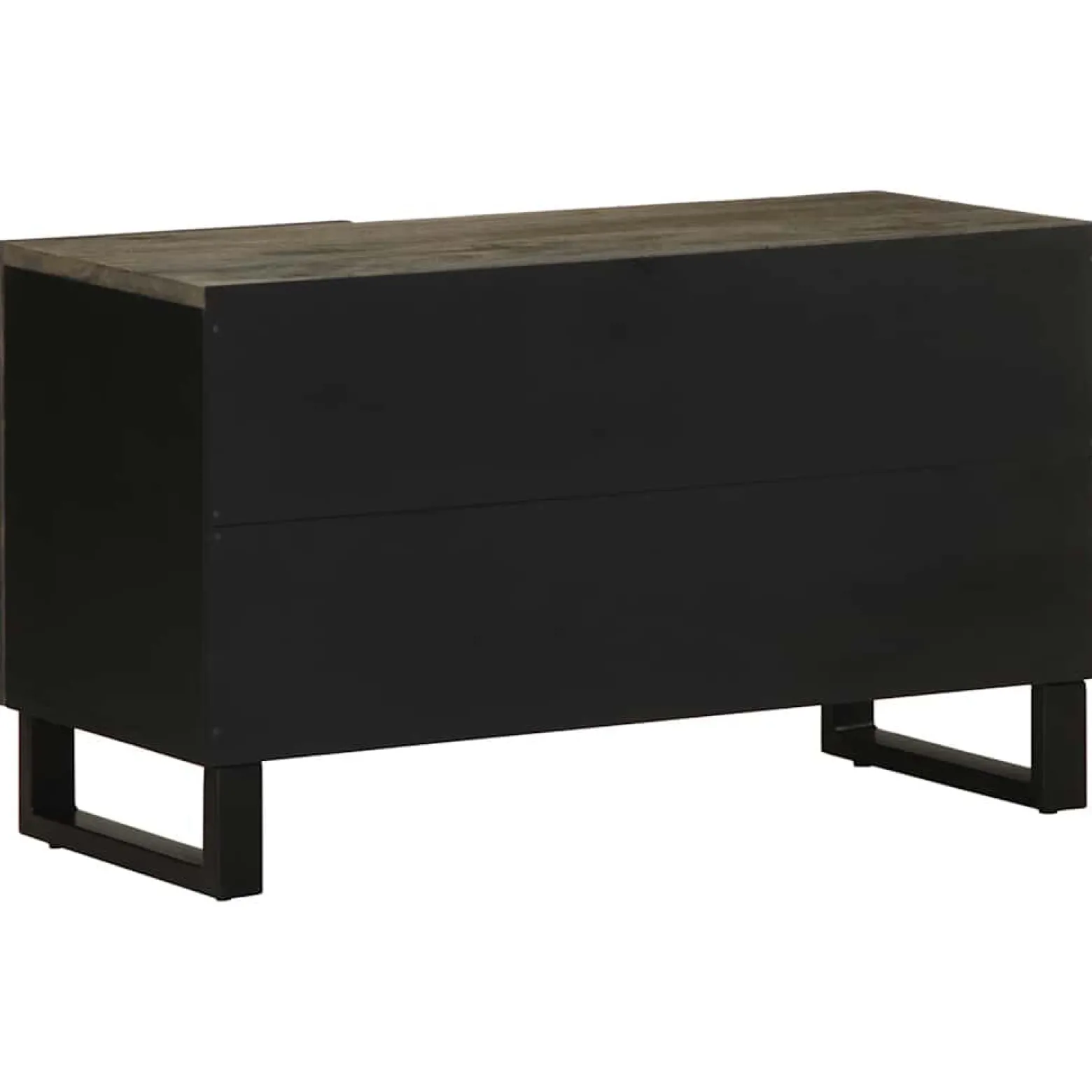 Szafka pod telewizor czarna 80x33x46 cm lite drewno mango