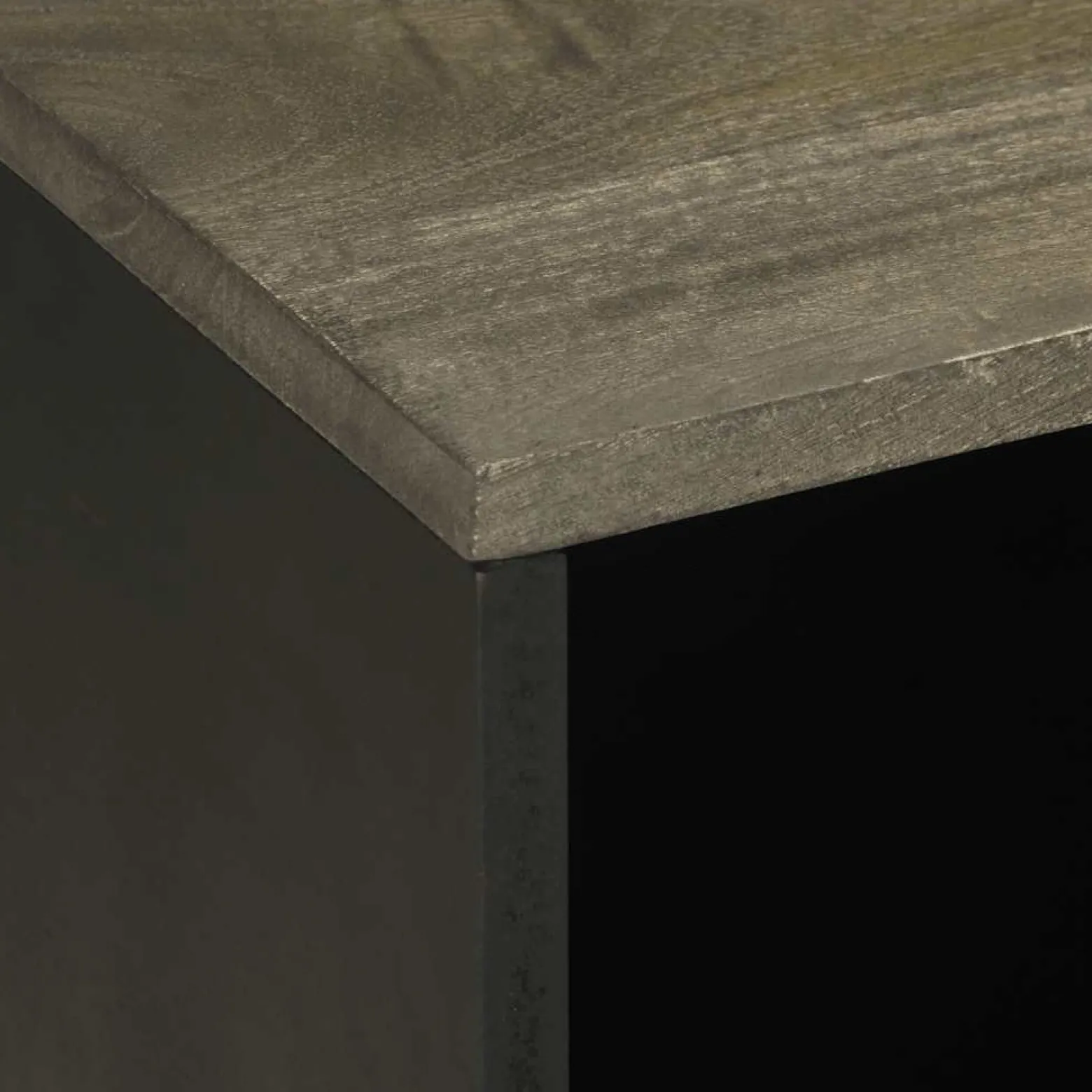 Szafka pod telewizor czarna 80x33x46 cm lite drewno mango